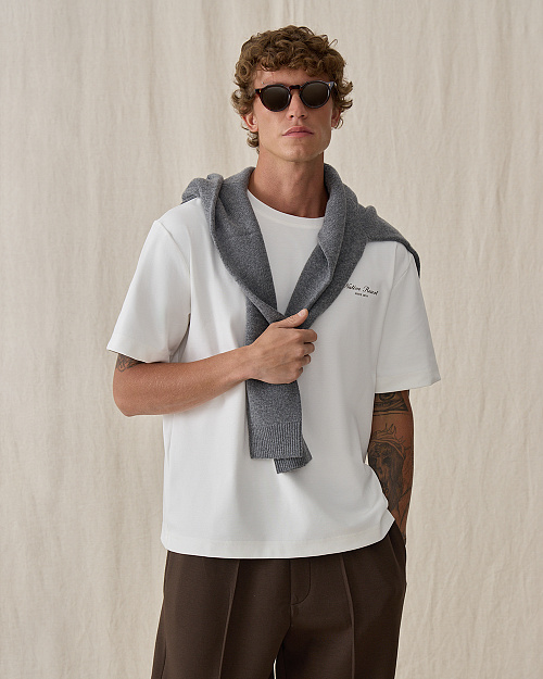 Хлопковая футболка оверсайз Unisex, белый