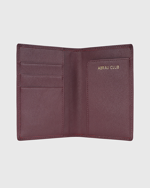 Обложка для паспорта из натуральной кожи, винный