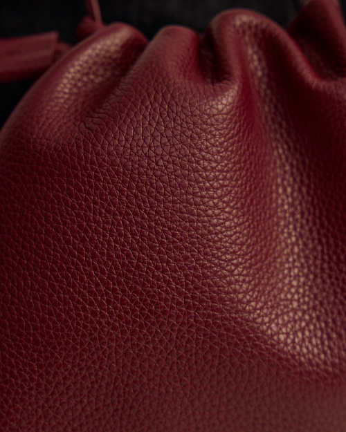 Мини-сумка из натуральной кожи, бордовый