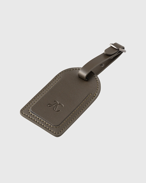 Багажная бирка из кожи, хаки
