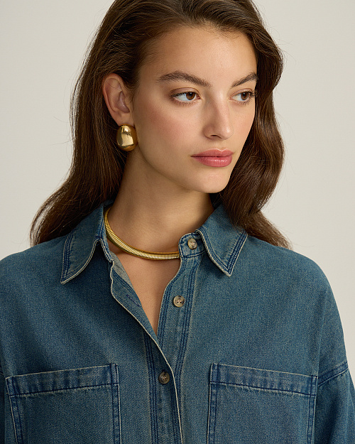 Джинсовая рубашка, синий