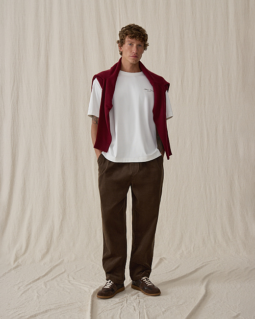 Мужские вельветовые брюки, коричневый