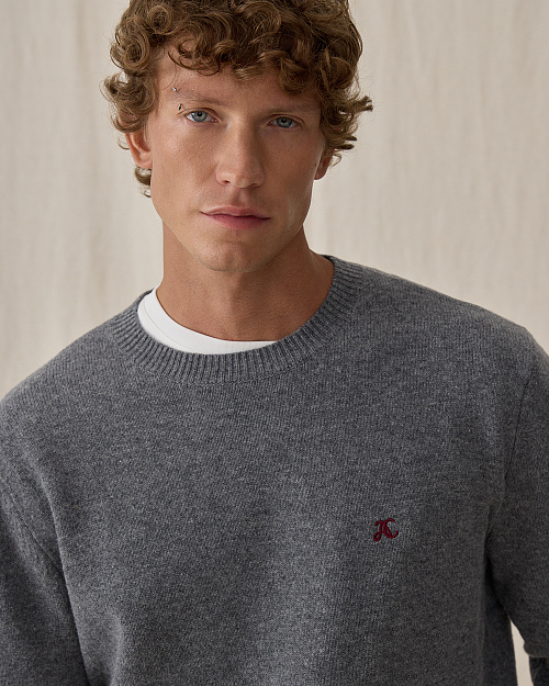 Джемпер Unisex из кашемира и шерсти, серый меланж