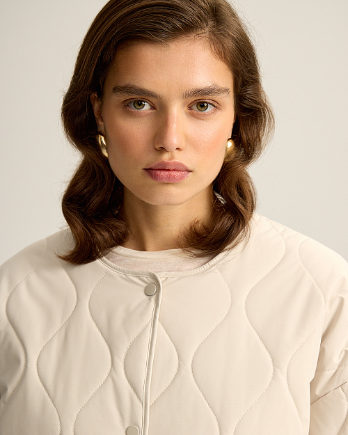 Стеганая куртка, с водоотталкивающей пропиткой, светло-бежевый