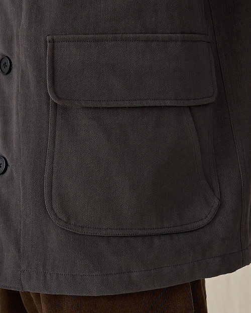 Мужская куртка с вельветовым воротником, серый