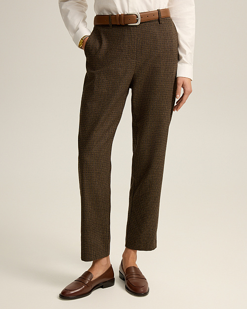 Твидовые брюки, коричневый