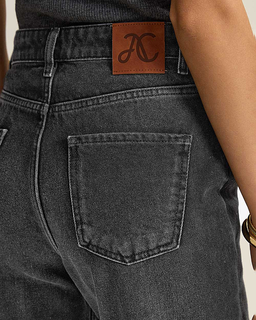 Джинсы Mom Fit с высокой посадкой, серый