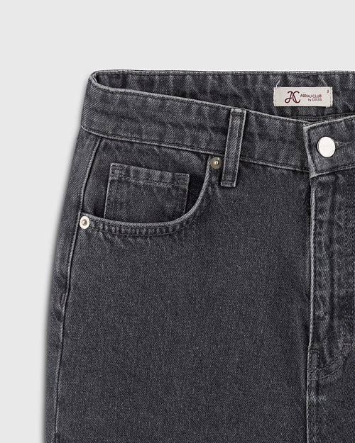 Джинсы Mom Fit с высокой посадкой, серый