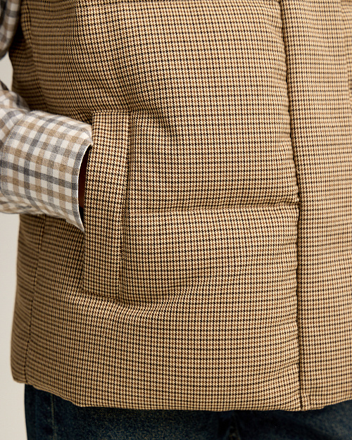 Стеганый жилет с натуральным наполнителем из пуха и пера, бежевый