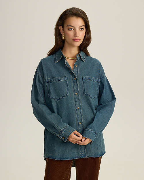 Джинсовая рубашка, синий