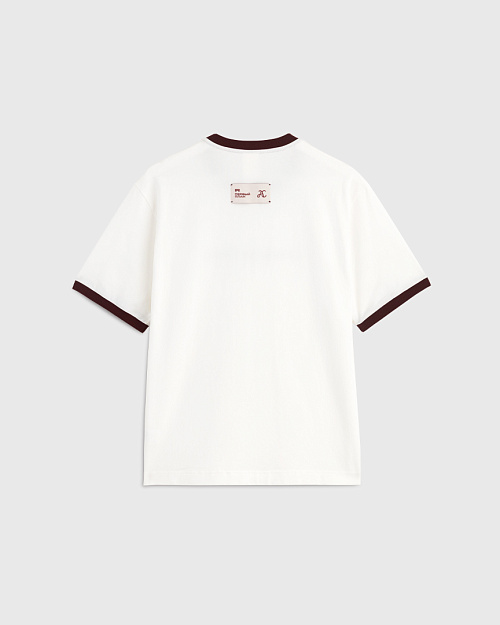 Футболка Unisex, Abrau Club x Первый план, белый с бордовым