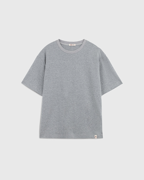 Мужская футболка из хлопка, серый меланж