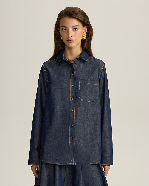 Джинсовая рубашка, темно-синий