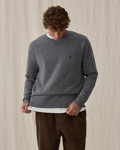 Джемпер Unisex из кашемира и шерсти, серый меланж