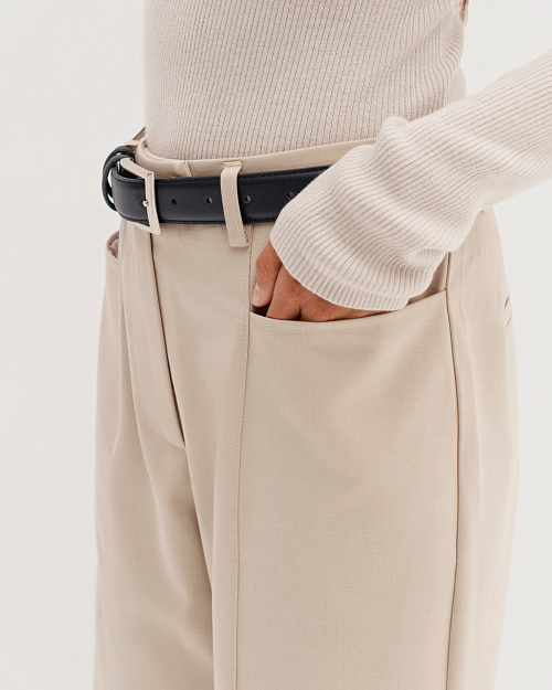 Ремень из натуральной кожи, черный