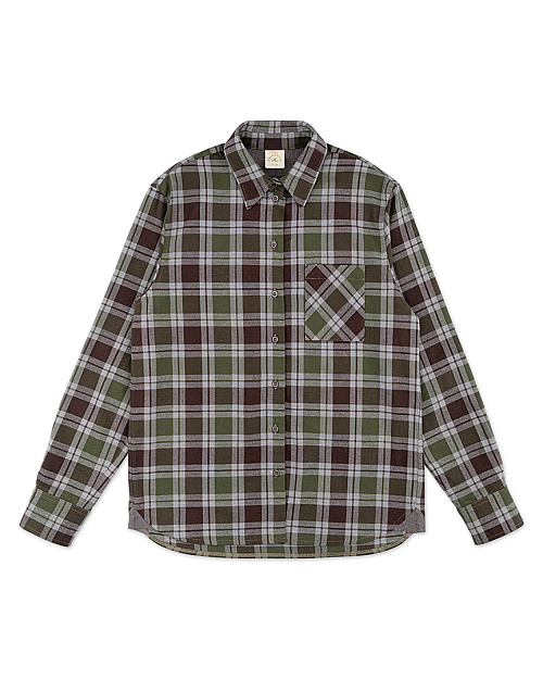 Хлопковая рубашка в клетку Unisex, хаки, коричневый