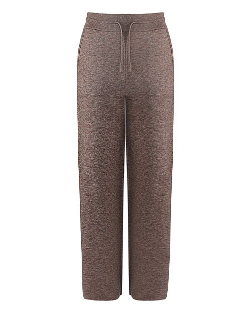 Прямые вязаные шерстяные брюки, коричневый