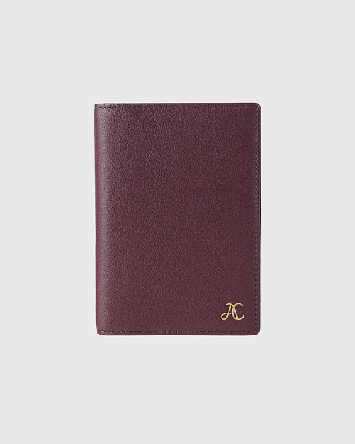 Обложка для паспорта из натуральной кожи, винный