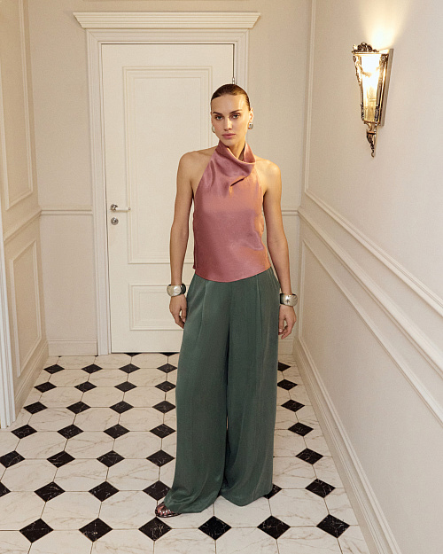 Топ с открытой спиной, из лиоцелла и вискозы, розовый