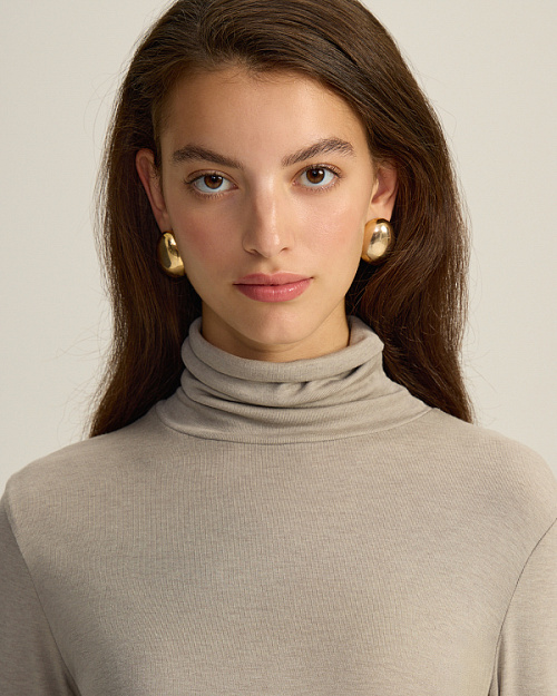 Водолазка из модала с шерстью, светло-бежевый