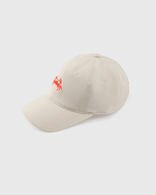 Детская бейсболка с вышивкой, бежевый с оранжевым