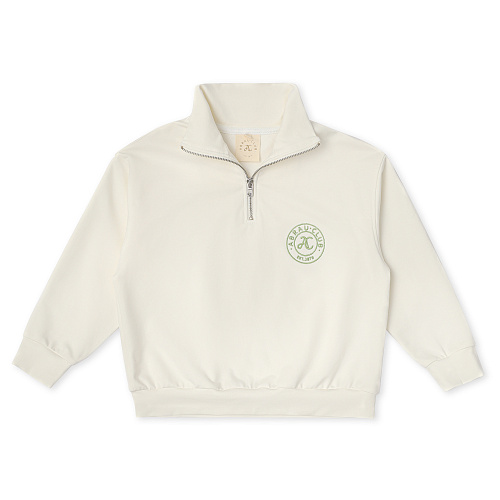 Детский свитшот Unisex с воротом на молнии, белый