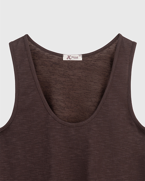 Свободная майка с вырезом, горький шоколад