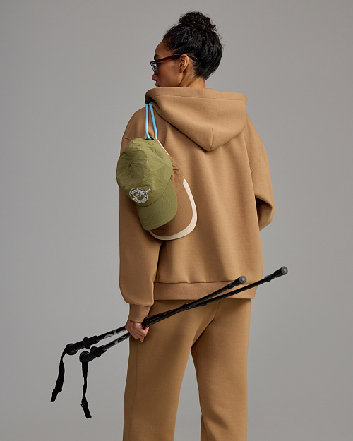 Худи оверсайз на молнии, Unisex, бежевый