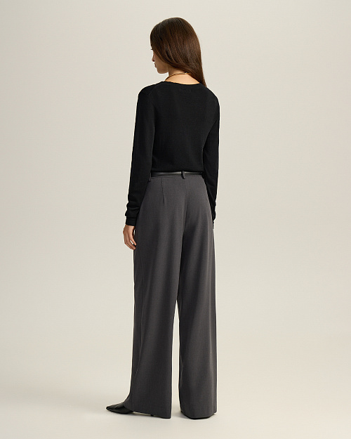 Классические брюки прямого кроя, серый графитовый