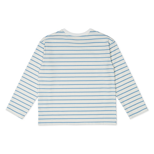 Детский лонгслив в полоску Unisex из хлопка, голубой