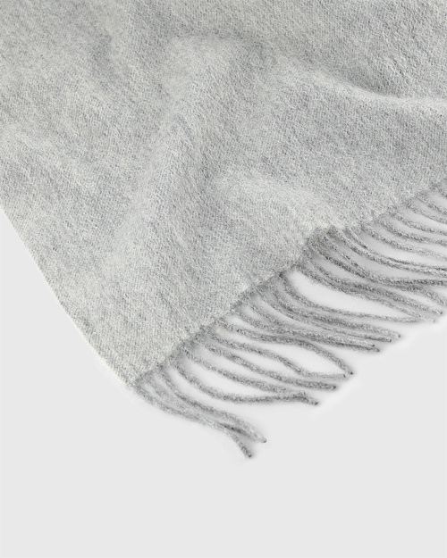 Шерстяной плед в клетку, 140×180 см, светло-бежевый с серым