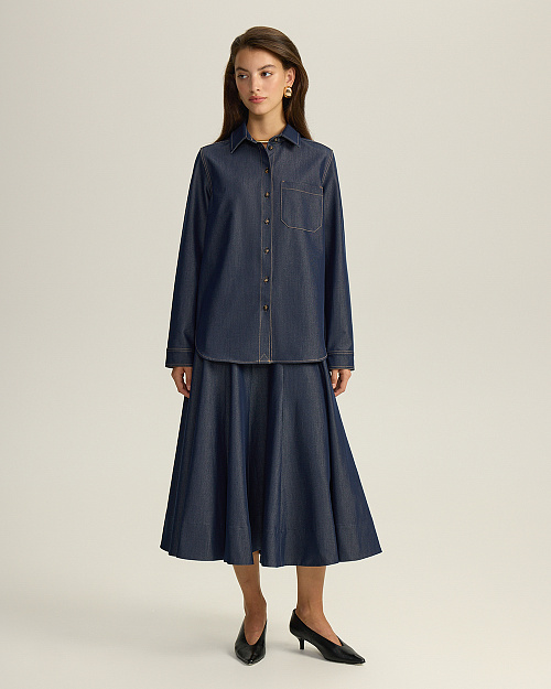 Джинсовая юбка, темно-синий