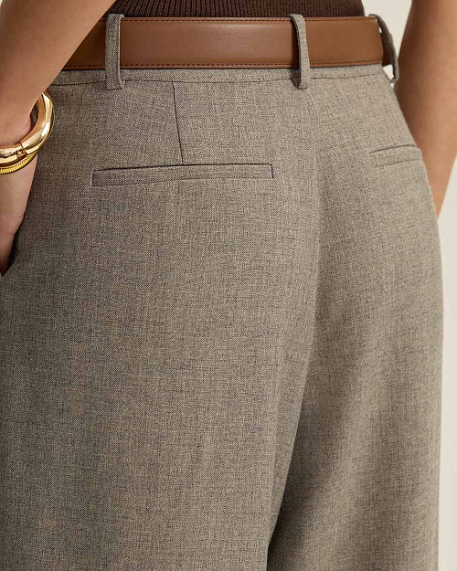 Классические брюки с защипами, серый