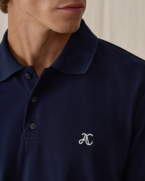 Футболка поло прямого кроя, синий