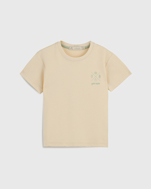 Детская футболка Unisex с принтом, сливочный