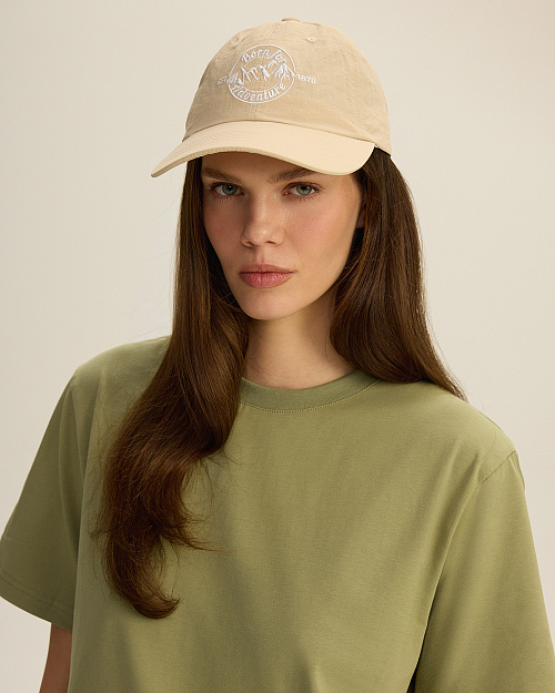 Бейсболка из нейлона, бежевый