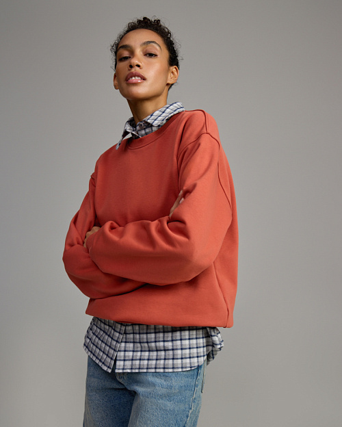 Хлопковая толстовка оверсайз Unisex, красный