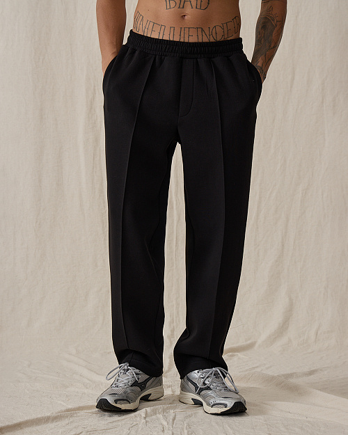 Мужские трикотажные брюки со стрелками, черный