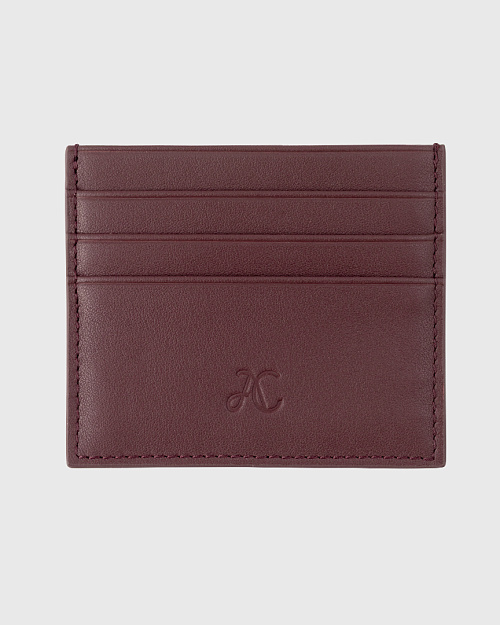 Кардхолдер из кожи, бордовый