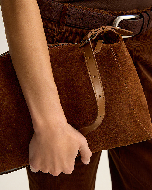 Сумка из натуральной замши, светло-коричневый