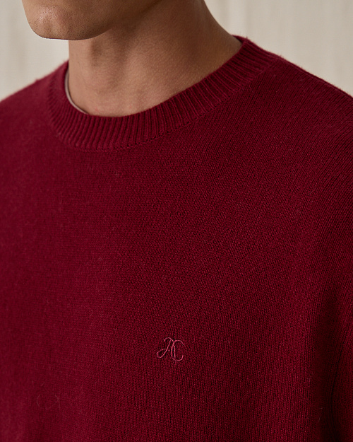 Джемпер из кашемира и шерсти Unisex, бордовый