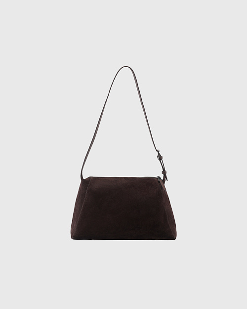 Сумка из натуральной замши, темно-коричневый