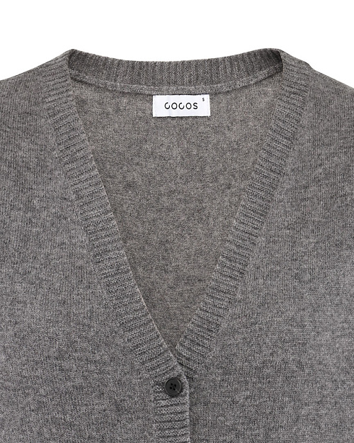 Шерстяной трикотажный жилет на пуговицах, серый меланж