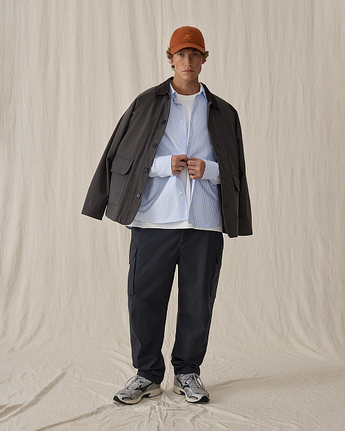 Мужские хлопковые брюки карго, темно-синий