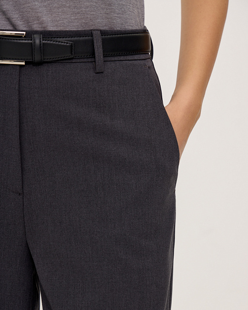 Классические брюки прямого кроя, серый графитовый