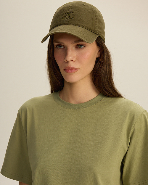 Кепка из 100% хлопка с вышивкой, хаки