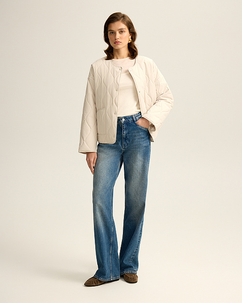 Стеганая куртка, с водоотталкивающей пропиткой, светло-бежевый