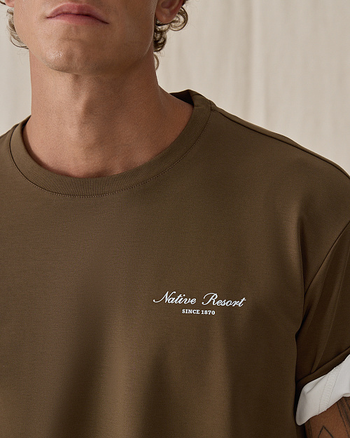 Хлопковая футболка оверсайз Unisex, коричневый