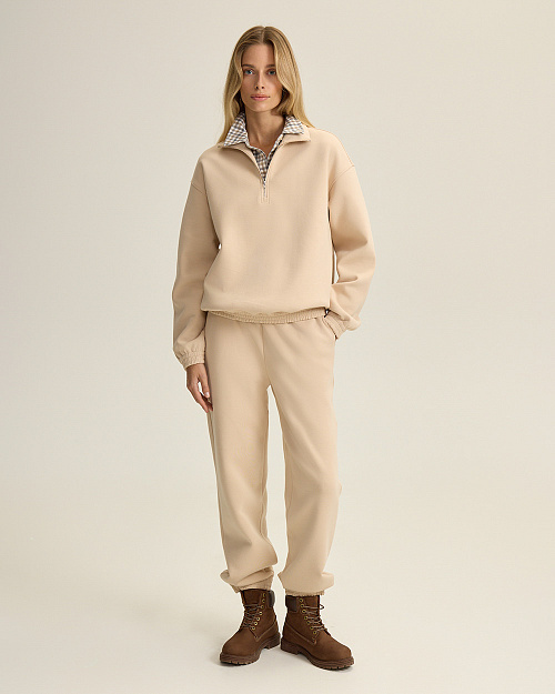 Брюки джоггеры, молочный