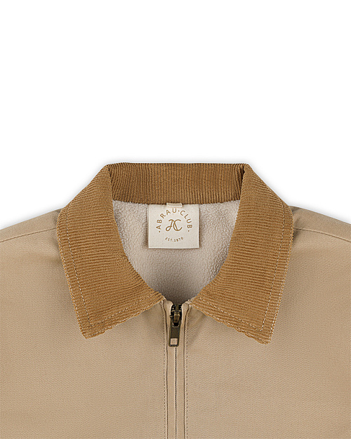 Детская хлопковая куртка Unisex с вельветовым воротником, бежевый